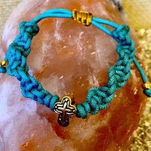 Celtic Cross braided macrame bracelet